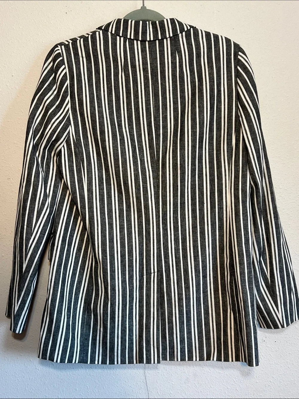 Banana Republic Linen Blend Vertical Stripe Blazer Size 10